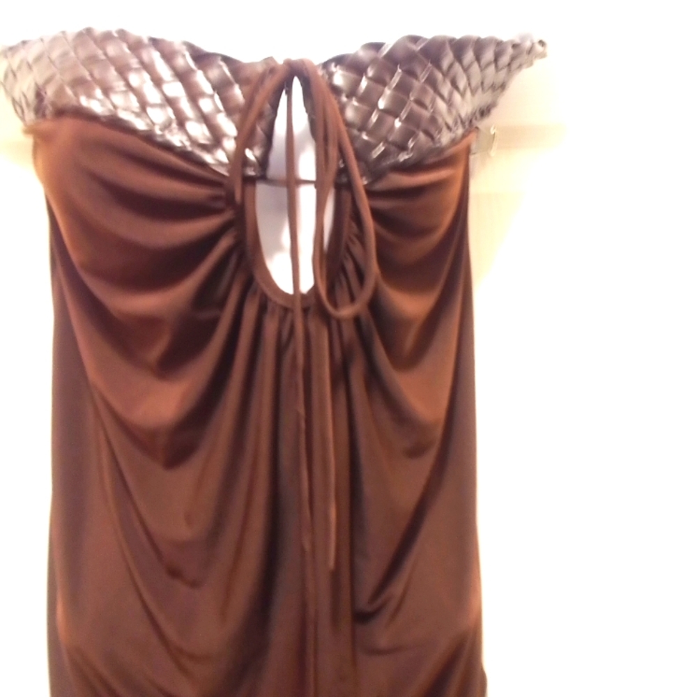 La Patricia Braided Leather Size medium Brown Halter Top